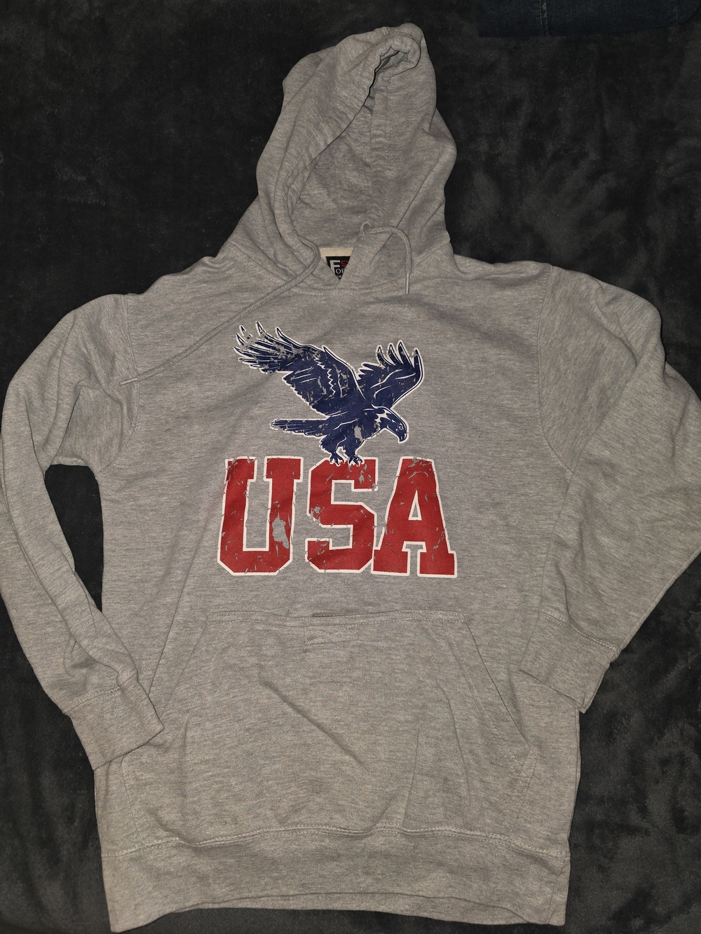 Gray USA Graphic Hoodie Sweatshirt